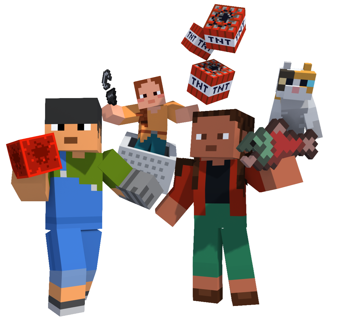 Friends enjoying a Minecraft world